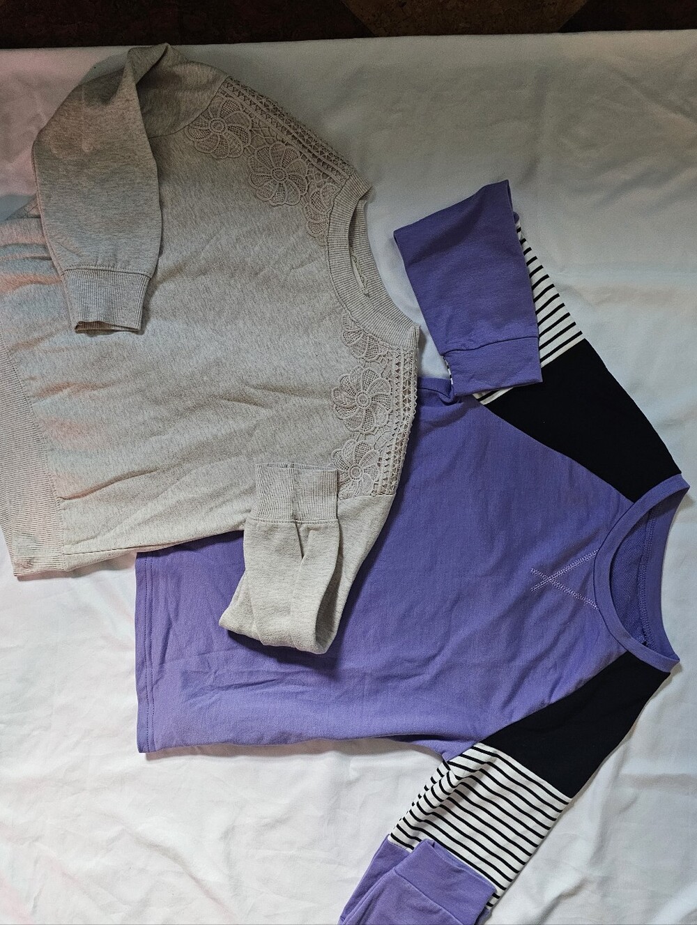 Set Of Two Girls Sweatshirts- Purple Gray- Size 10-11